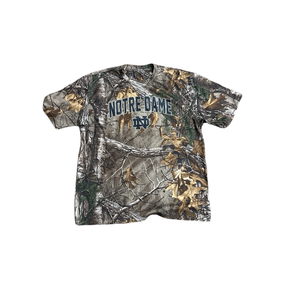Realtree Camouflage Short Sleeve Tee with Notre Dame Graphic